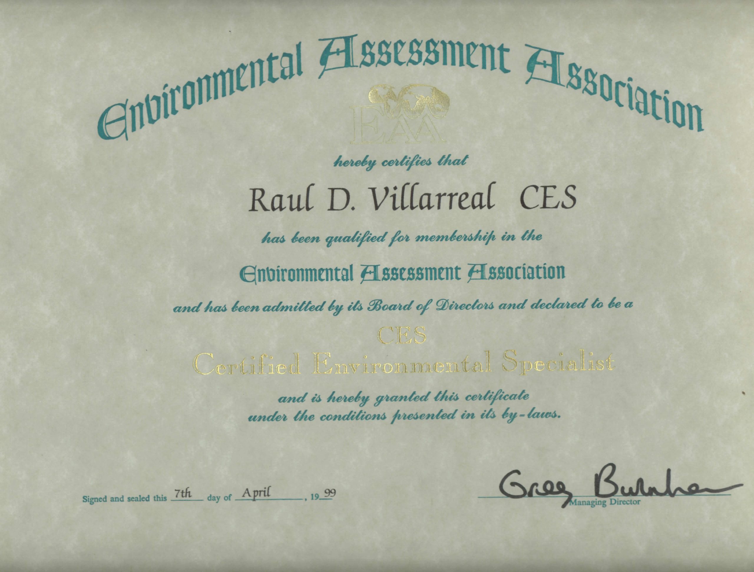 CES Certificate